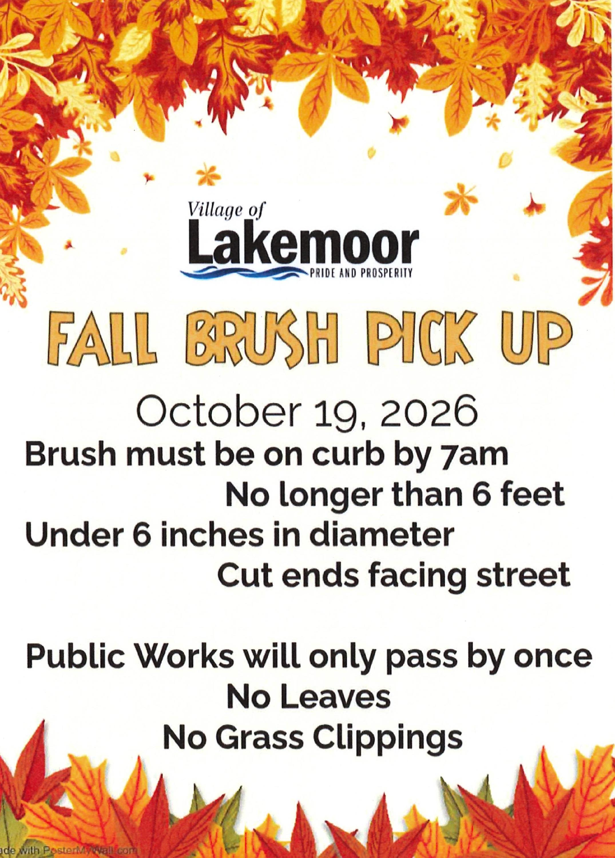 FALL BRUSH PICKUP 10-19-2026